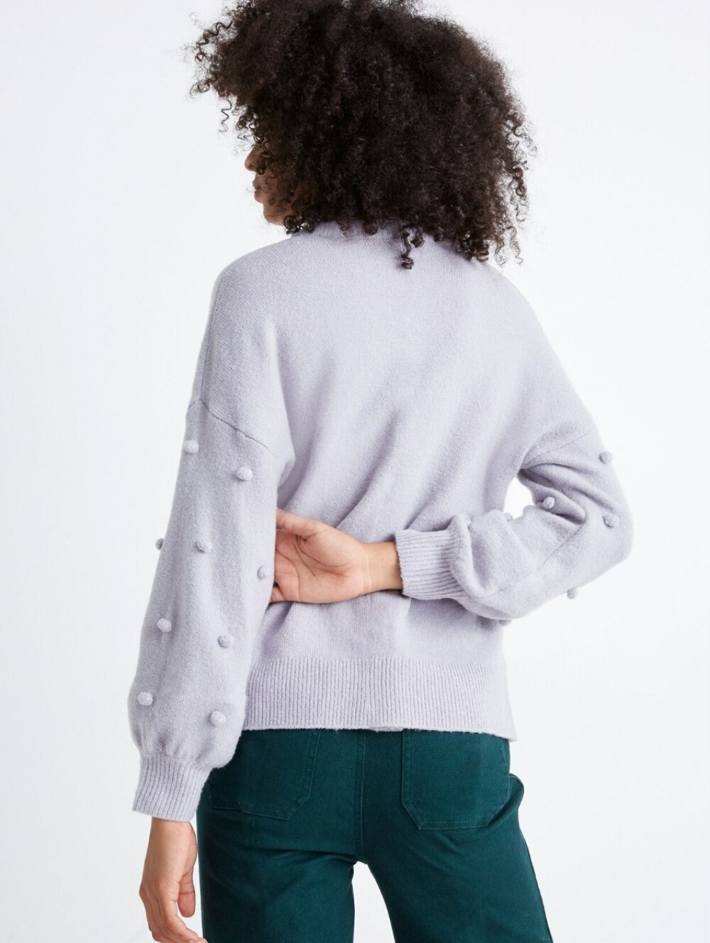 Madewell Brockton Bobble Wool Pom Pom Cozy Chic Casual Crewneck Sweater Size XXS - Picture 9 of 9